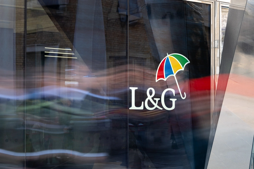 Exterior view of the L&G office at One Coleman Street, London, UK. The building has large glass windows, with the L&G logo. Exterior view of the L&G office at One Coleman Street, London, UK. The building has large glass windows, with the L&G logo.